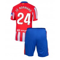 Atletico Madrid Robin Le Normand #24 Hemmaställ Barn 2024-25 Korta ärmar (+ Korta byxor)